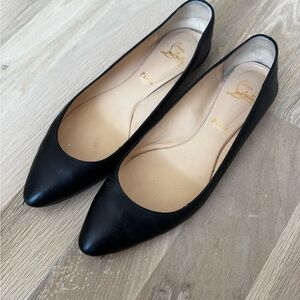 Christian Louboutin Black Leather Flats